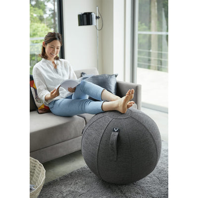 Vivora Luno Standard Felt Sitting Ball with Handle for Home and Office, Charcoal