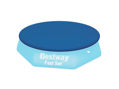 Bestway 58033E Flowclear Fast Set 10 Foot Above Ground Swimming Pool Cover, Blue