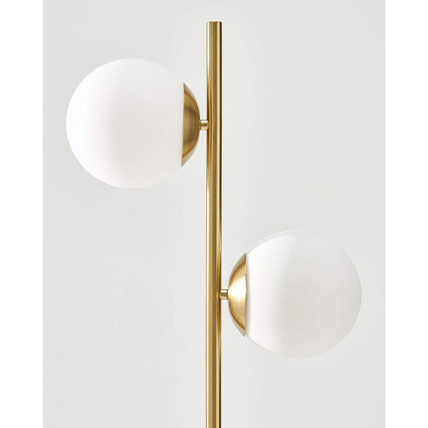 Brightech Sphere Light Standing Floor Lamp with LED Bulbs, Gold Brass (Used)