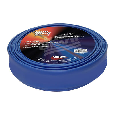Blue Devil 1.5 Inch x 100 Feet Pool Filter Backwash Hose with Clamp (Open Box)