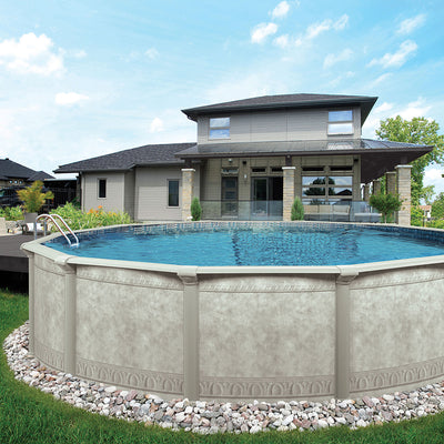 Aquarian Pools Khaki Venetian 21ft x 52in Outdoor Above Ground Pool (Open Box) - VMInnovations