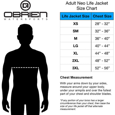 O'Brien Men's Lightweight Zip BioLite Life Jacket, X-Large, (Open Box)
