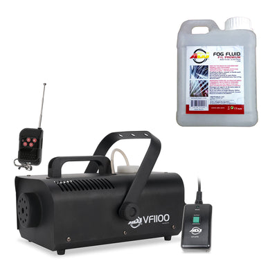 ADJ VF1100 850W 1L Medium Size Mobile Smoke Fog Machine w/ Remote & 1L Fog Fluid