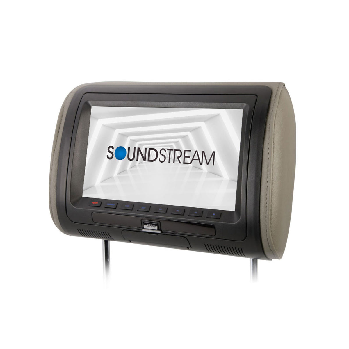 Soundstream Headrest with 9 In LCD Screen & Power Acoustik DVD Receiver, Black