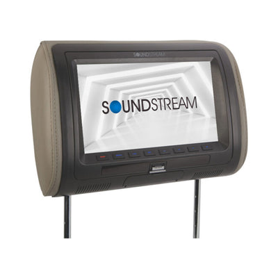 Soundstream Headrest with 9 In LCD Screen & Power Acoustik DVD Receiver, Black