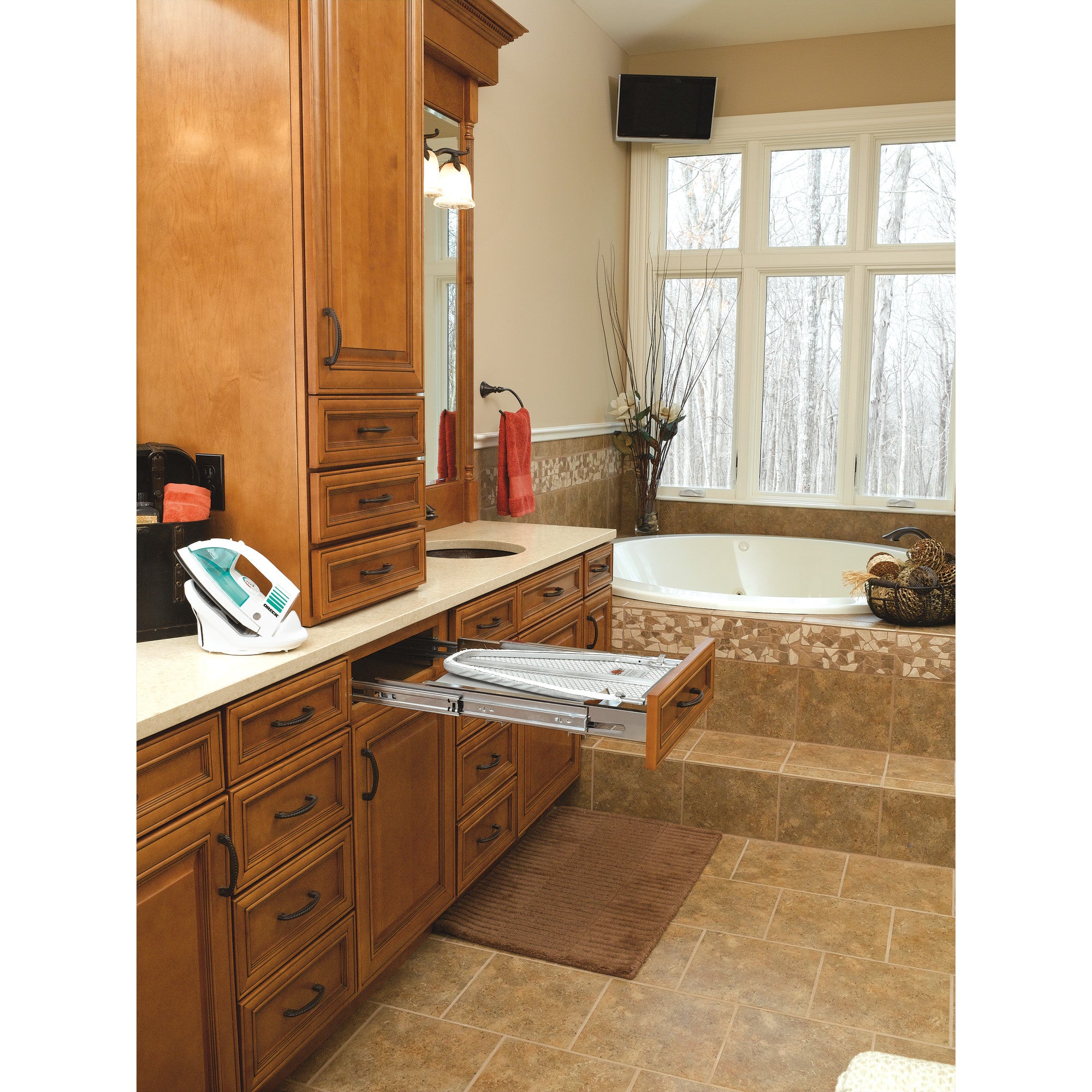 Rev-A-Shelf Pullout Foldaway Ironing Board for Vanity Cabinet Drawer, VIB-20CR - VMInnovations