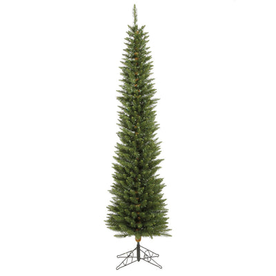 Vickerman Durham Pole Pine 6.5 Foot Slim Artificial Unlit Christmas Tree & Stand