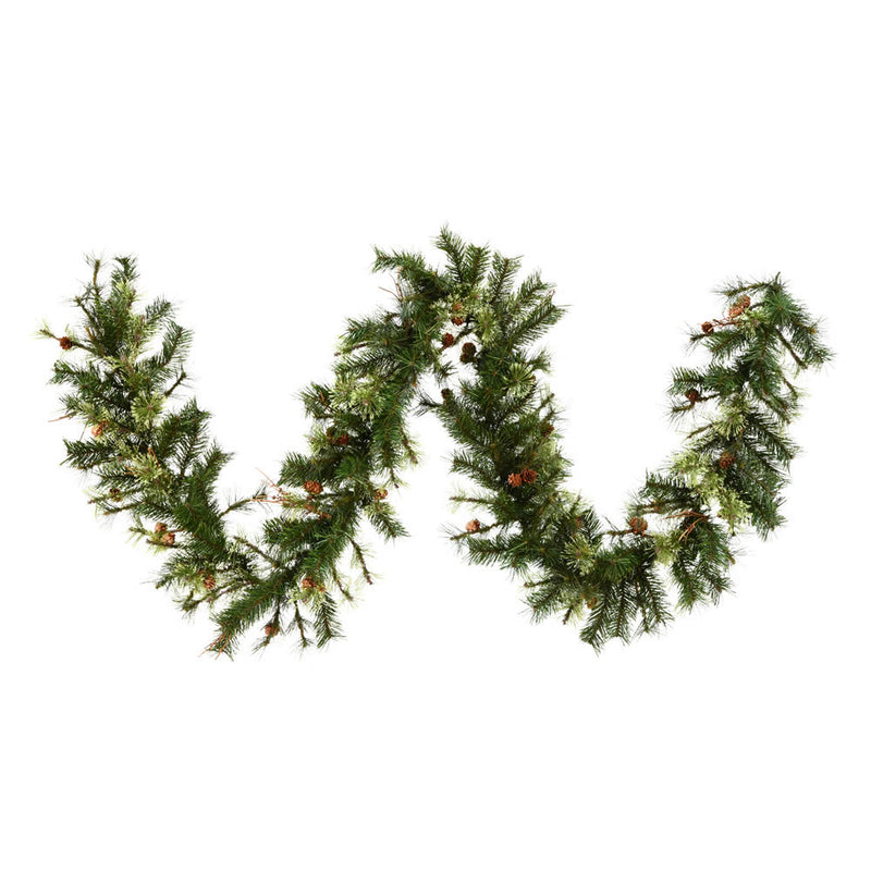 Vickerman Mixed Country Pine Artificial 9 Foot Unlit Holiday Christmas Garland