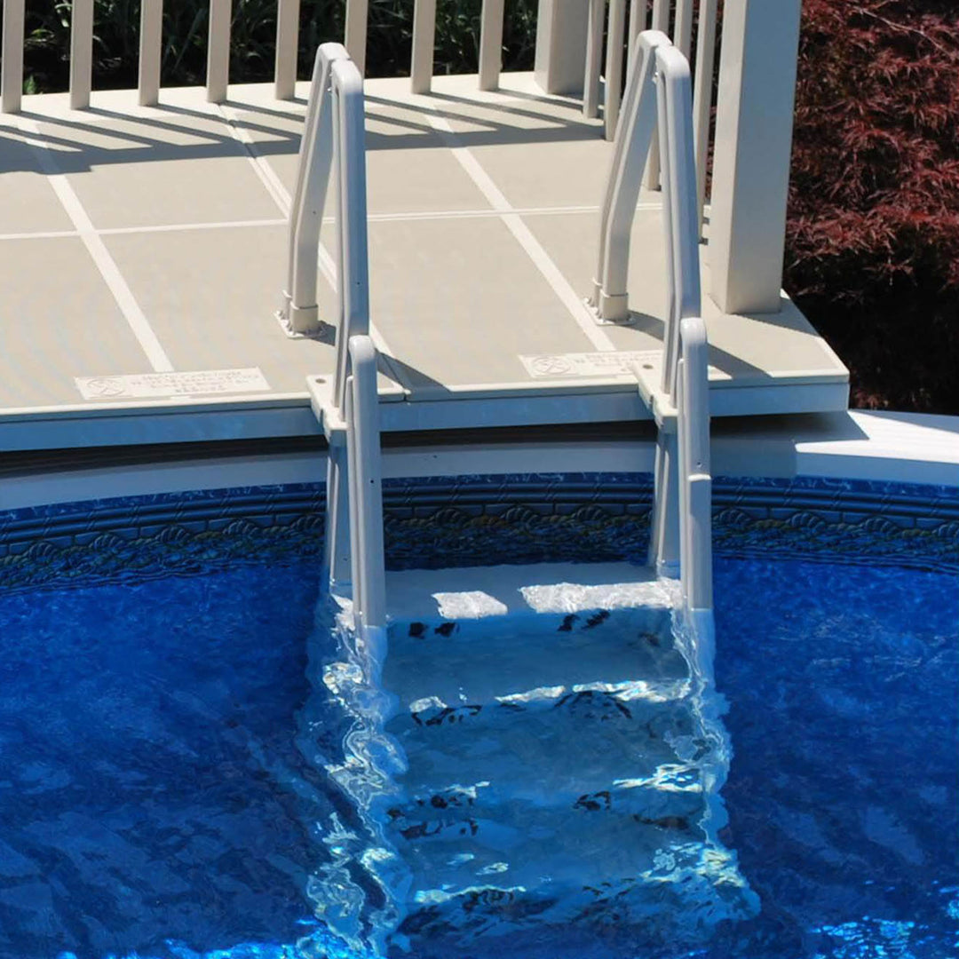 Vinyl Works 24 Inch In-Pool Step Ladder for Above Ground Pools, Taupe(For Parts) - VMInnovations