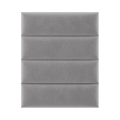 Vant 39 x 11.5 Inch Floating Upholstered Wall Panels, Platinum Gray (4 Pack)