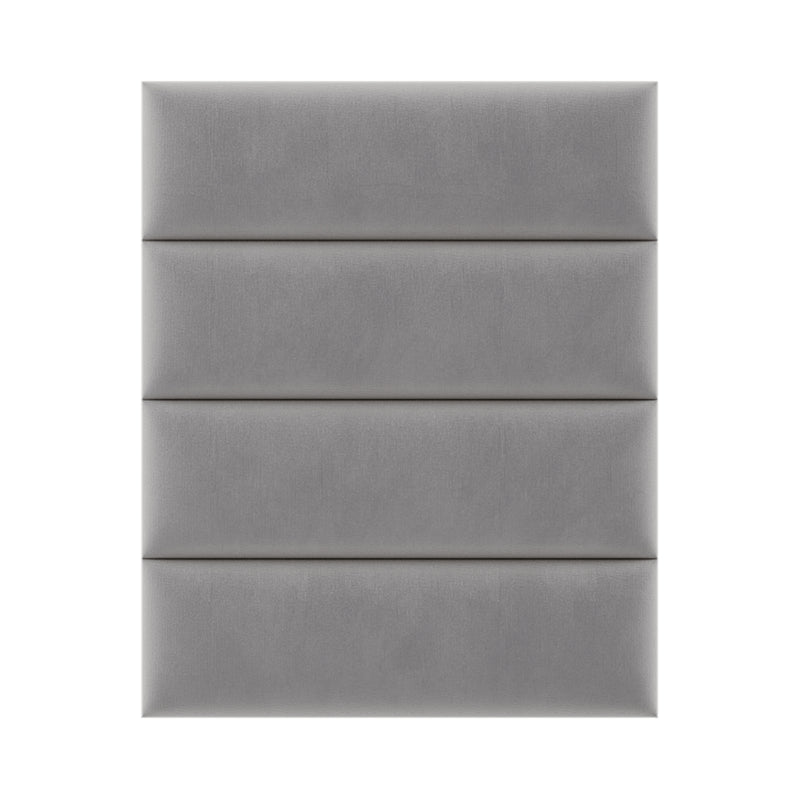 Vant 39 x 11.5 Inch Floating Upholstered Wall Panels, Platinum Gray (4 Pack)