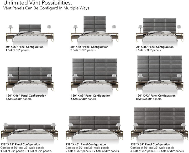 Vant 30 x 11.5 In Floating Decor Wall Panel, Platinum Gray (4 Pack) (Open Box)