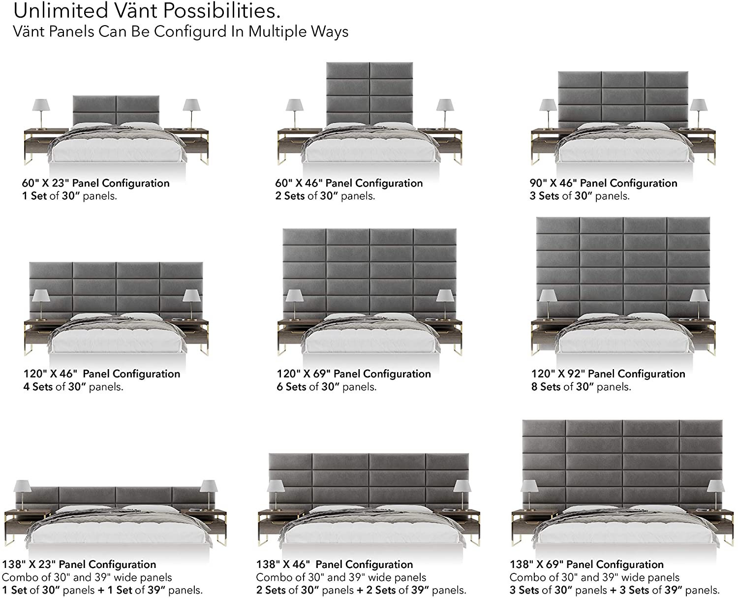 Vant 30x11.5 Inch Upholstered Decor Wall Panel, Antique Blue (4 Pack) (Open Box)