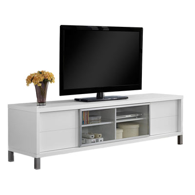 Monarch Specialties 70 Inch Television Stand Media Center, White (For Parts)