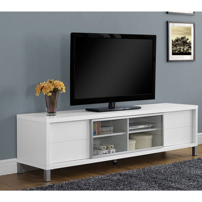Monarch Specialties 70 Inch Television Stand Media Center, White (For Parts)