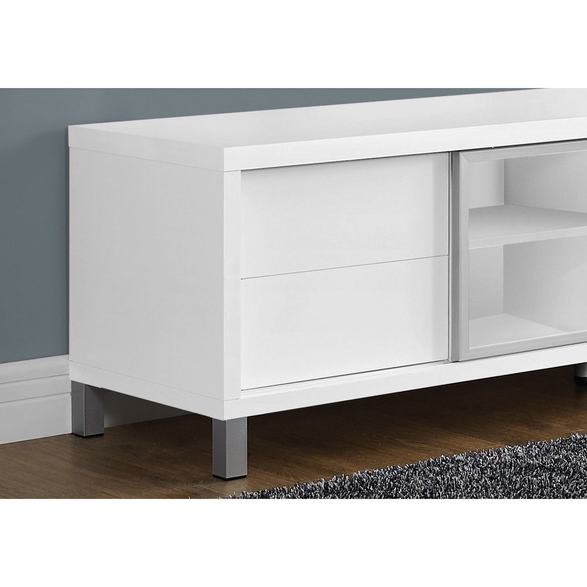 Monarch Specialties 70 Inch Television Stand Media Center, White (For Parts)