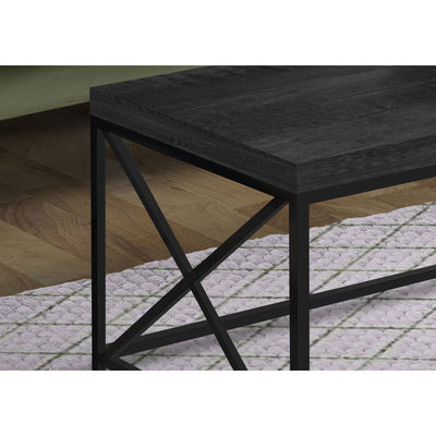 Monarch Black Wood-Look Finish Metal Decor Contemporary Coffee Table (For Parts)