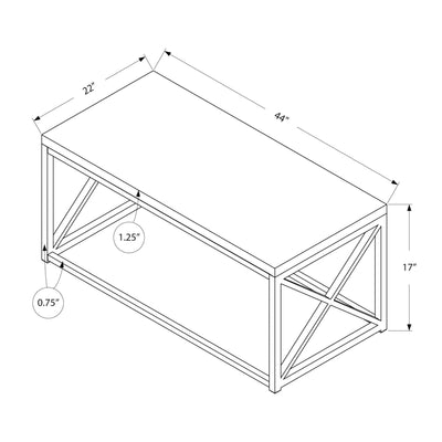 Monarch Black Wood-Look Finish Metal Decor Contemporary Coffee Table (For Parts)