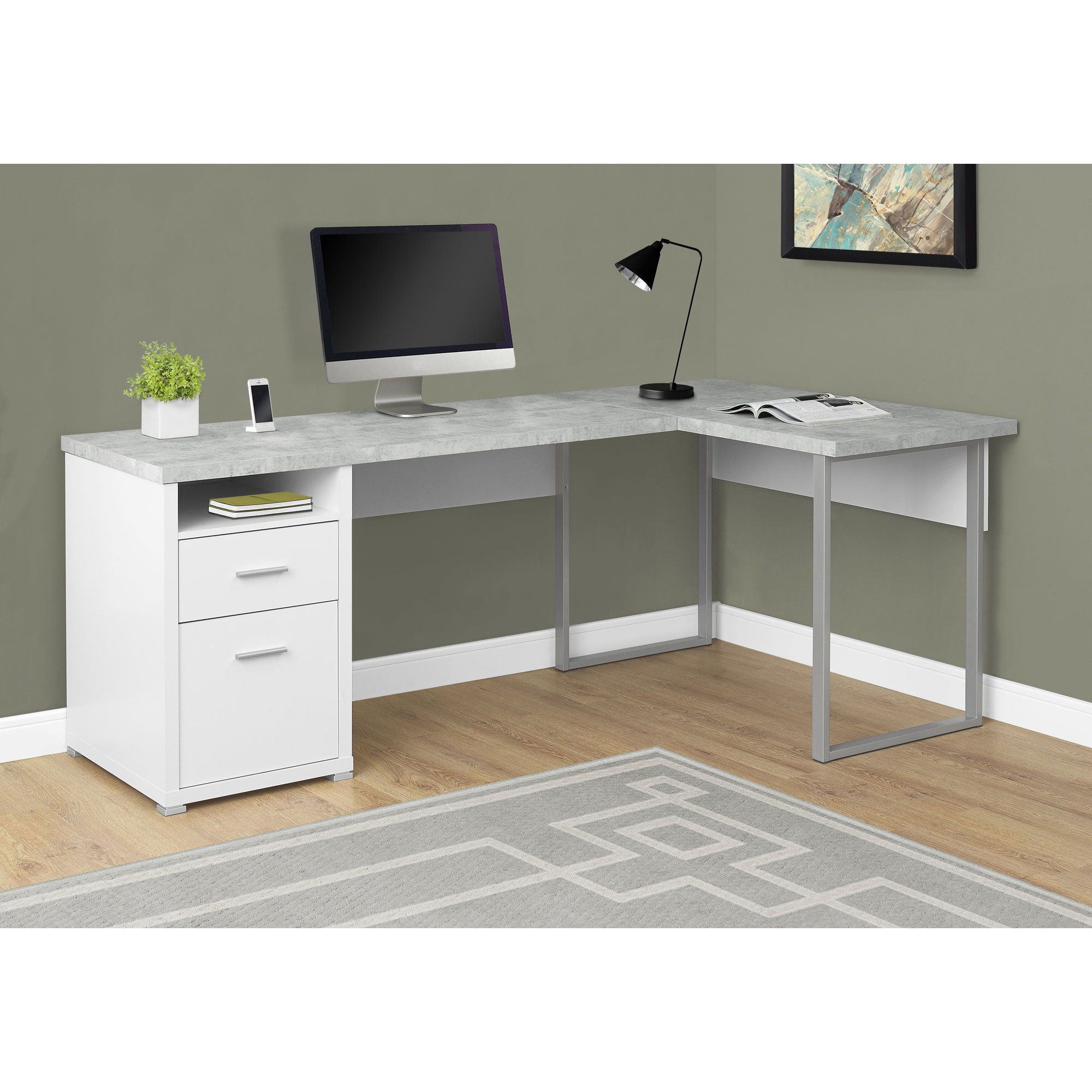 Monarch Specialties 80" Modern Home Office Computer Desk with Drawers (Used) - VMInnovations