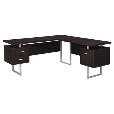 Monarch Specialties Left or Right Facing Modern Office Computer Desk, Cappuccino