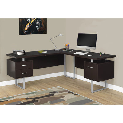 Monarch Specialties Left or Right Facing Modern Office Computer Desk, Cappuccino