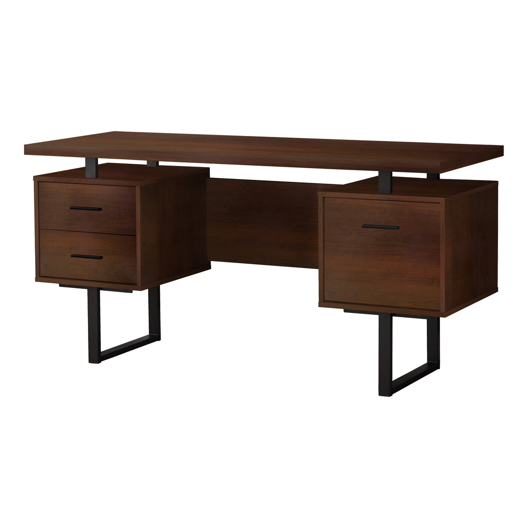 Monarch Specialties Home Office 60" Computer Desk, Dark Wood/Metal (Open Box) - VMInnovations