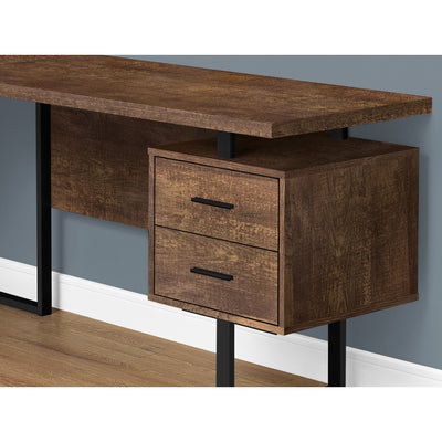 Monarch Specialties Right/Left Facing L Shape Computer Desk, Brown (For Parts)