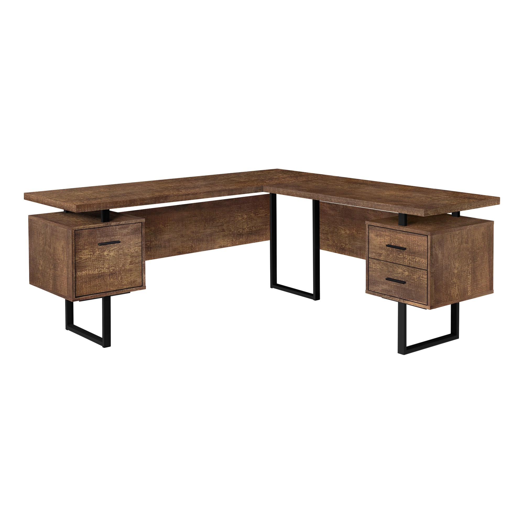 Monarch Specialties Right/Left Facing L Shape Computer Desk, Brown (For Parts)