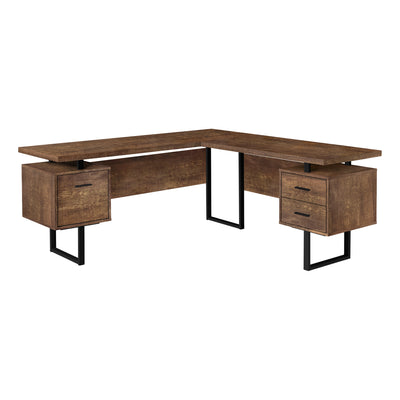 Monarch Specialties Right/Left Facing L Shape Computer Desk, Brown (For Parts)