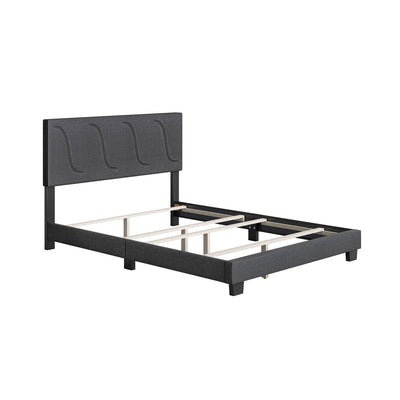 Boyd Sleep Aberdeen Linen Upholstered King Platform Bed Frame, Black Charcoal