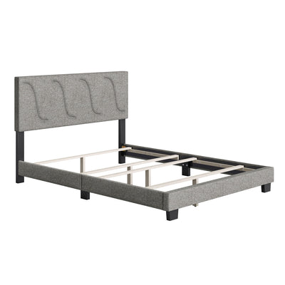 Boyd Sleep Aberdeen Linen Upholstered Full Platform Bed Frame & Headboard, Grey