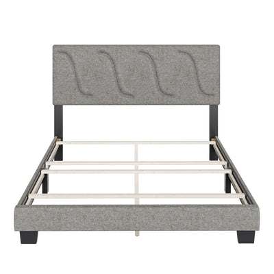 Boyd Sleep Aberdeen Linen Upholstered Queen Platform Bed Frame & Headboard, Grey