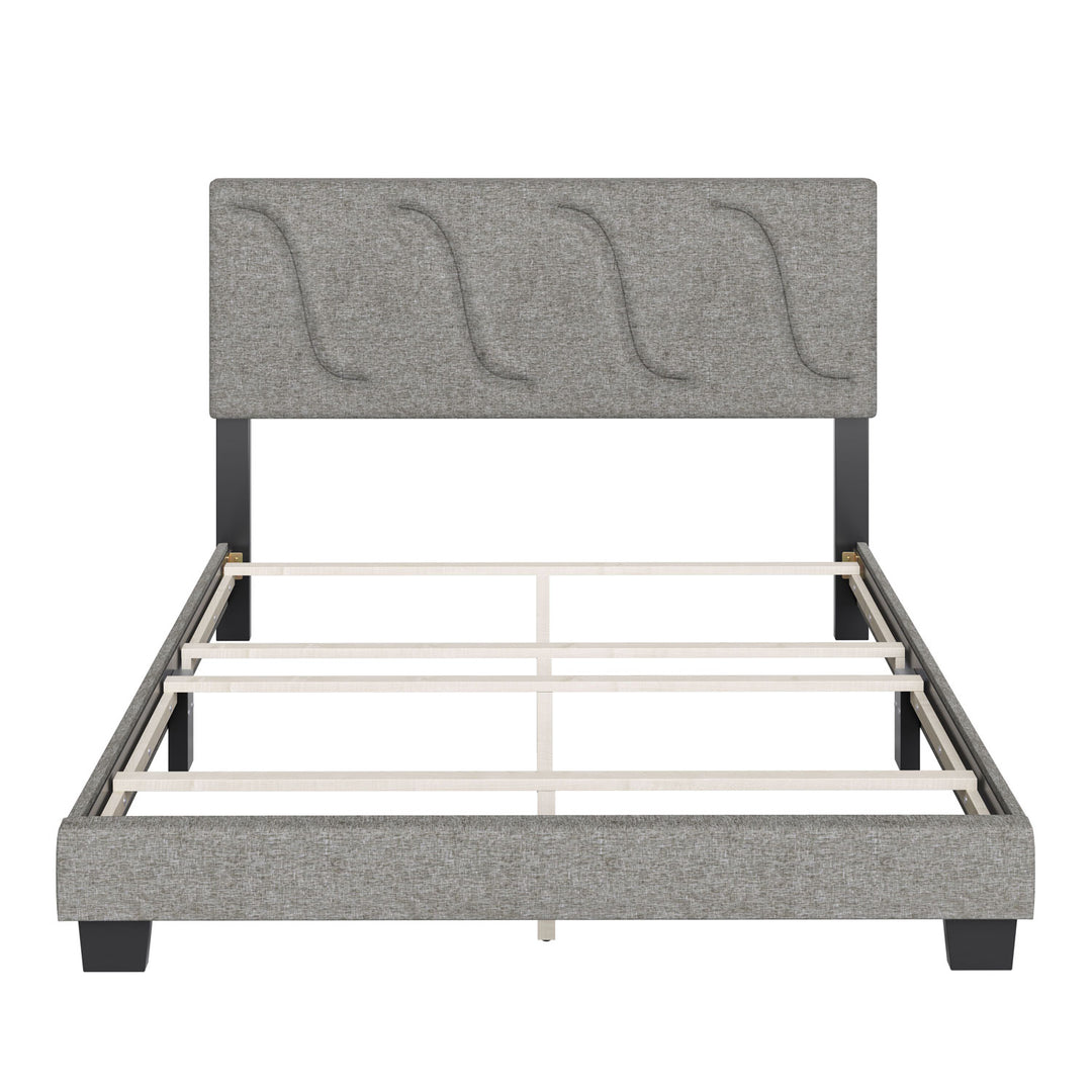 Boyd Sleep AberdeenUpholstered Queen Platform Bed Frame & Headboard, Grey (Used) - VMInnovations