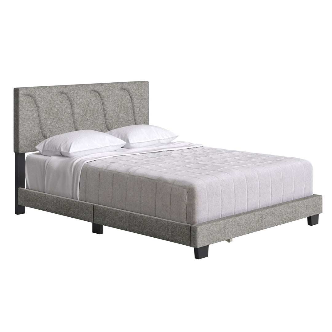 Boyd Sleep Aberdeen Linen Upholstered King Platform Bed Frame & Headboard, Grey