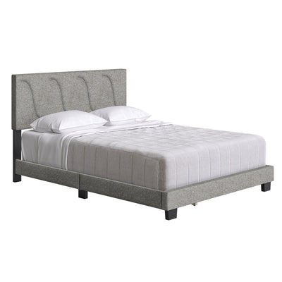 Boyd Sleep AberdeenUpholstered Queen Platform Bed Frame & Headboard, Grey (Used)