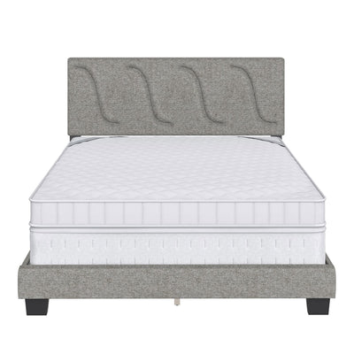 Boyd Sleep AberdeenUpholstered Queen Platform Bed Frame & Headboard, Grey (Used)