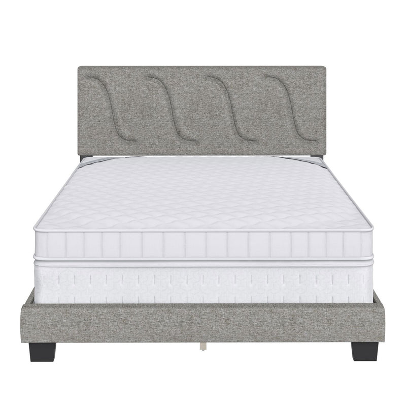 Boyd Sleep AberdeenUpholstered Queen Platform Bed Frame & Headboard, Grey (Used)