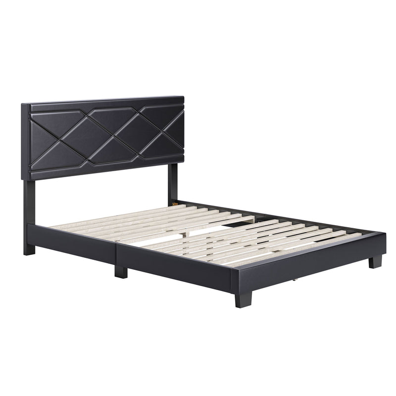 Boyd Sleep Antwerp Faux Leather King Platform Bed Frame and Headboard(For Parts)