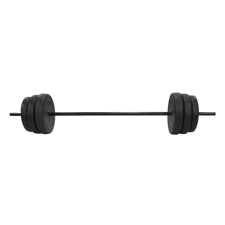 Everyday Essentials Steel Barbell Vinyl Weight Lifting Set, 100 Pounds(Open Box)