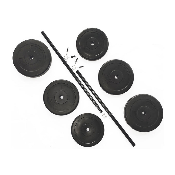 Everyday Essentials Steel Barbell Vinyl Weight Lifting Set, 100 Pounds(Open Box)