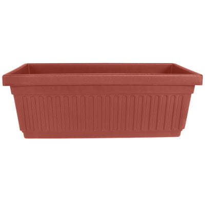 HC Companies 24 Inch Fluted Plastic Venetian Garden Flower Window Box, Clay - VMInnovations