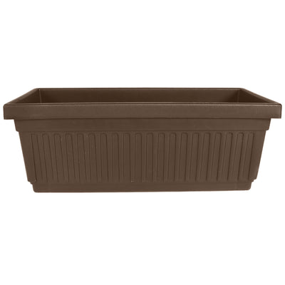 HC Companies  30-Inch Fluted Plastic Venetian Flower Box, Chocolate (Open Box)