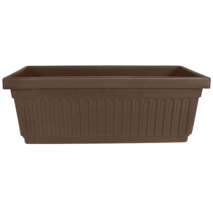 HC Companies 30-Inch Fluted Plastic Venetian Flower Box, Chocolate (Open Box)