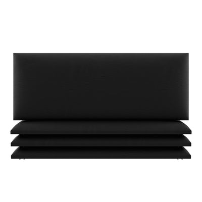 Vant 30 x 11.5 Inch Floating Upholstered Decor Wall Panel, Jet Black (4 Pack)
