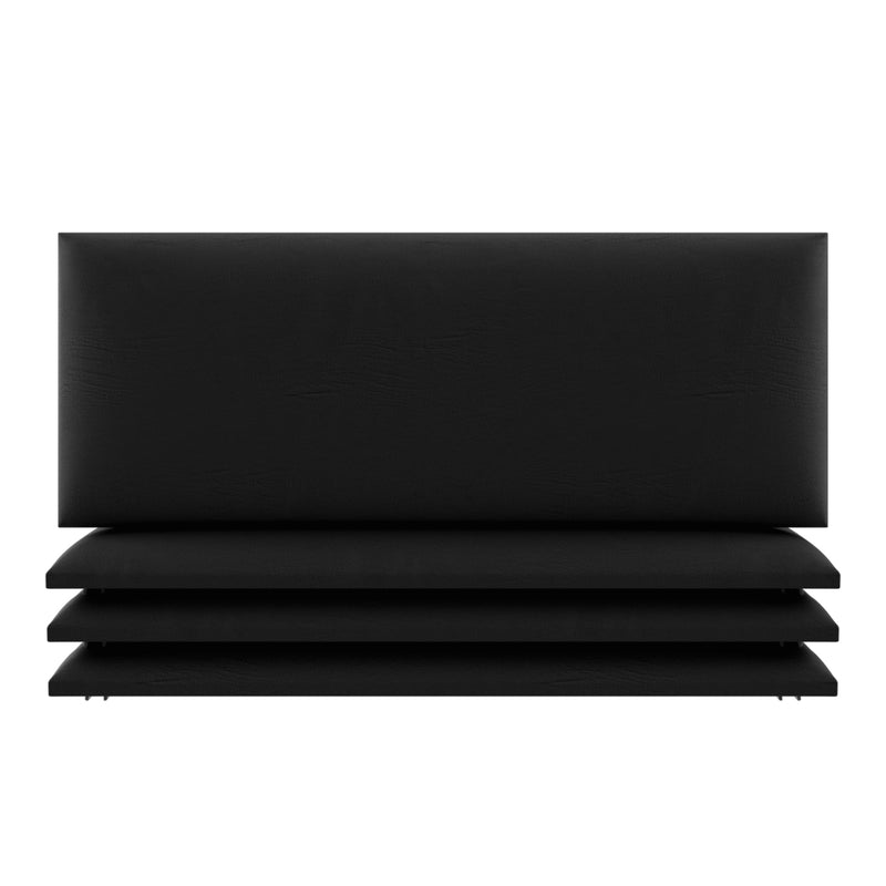 Vant 30 x 11.5 Inch Floating Upholstered Decor Wall Panel, Jet Black (4 Pack)