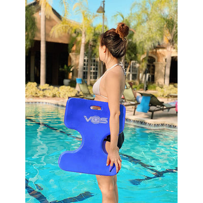 Vos 72" Soft Wavy Foam Water Lounger + Oasis Water Saddle Seat, Blue Pack - VMInnovations