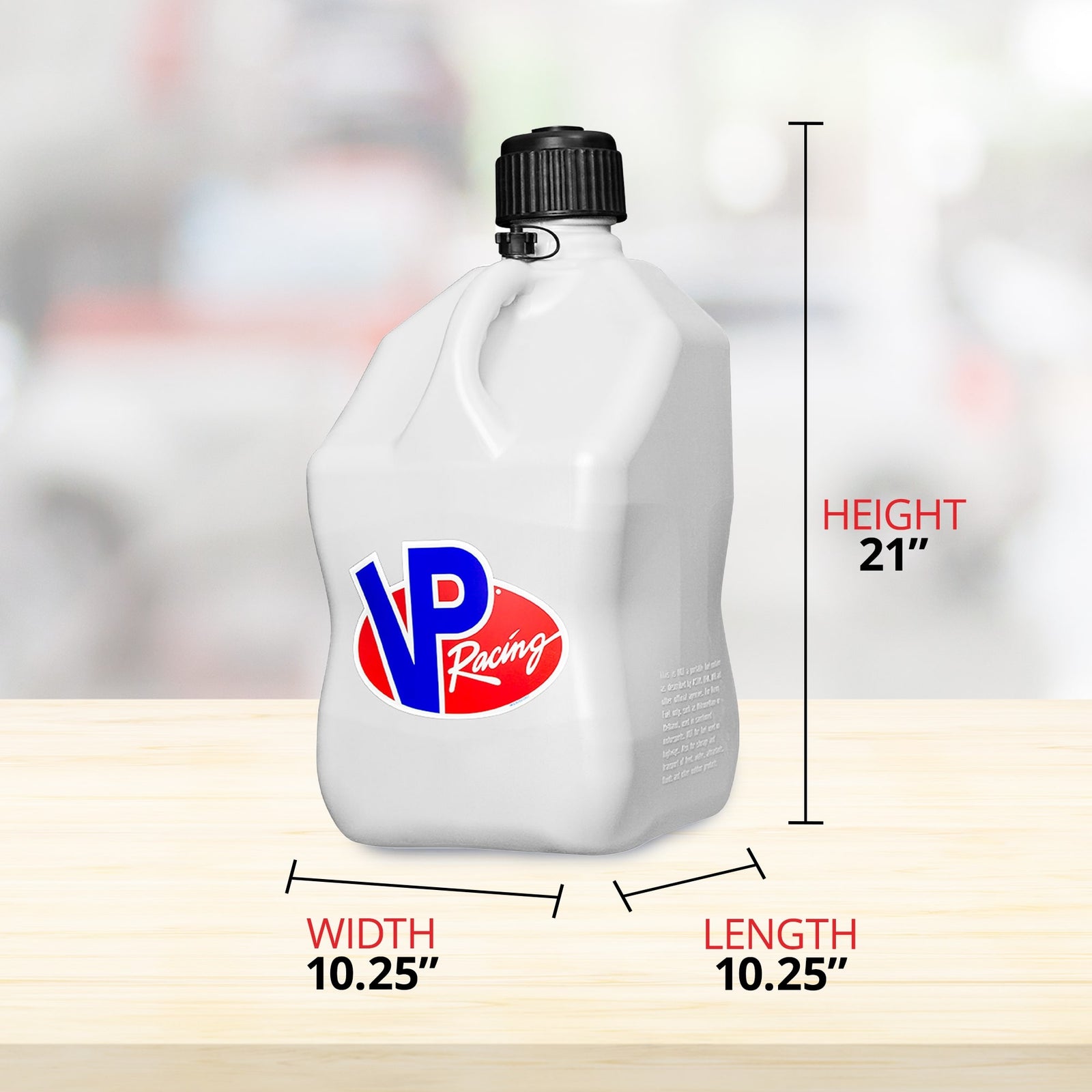 VP Racing 5.5 Gal Motorsport Racing Liquid Container Utility Jug w/Handle, White - VMInnovations