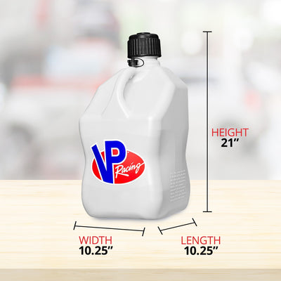 VP Racing 5.5 Gal Motorsport Racing Liquid Container Utility Jug, White (4 Pack)