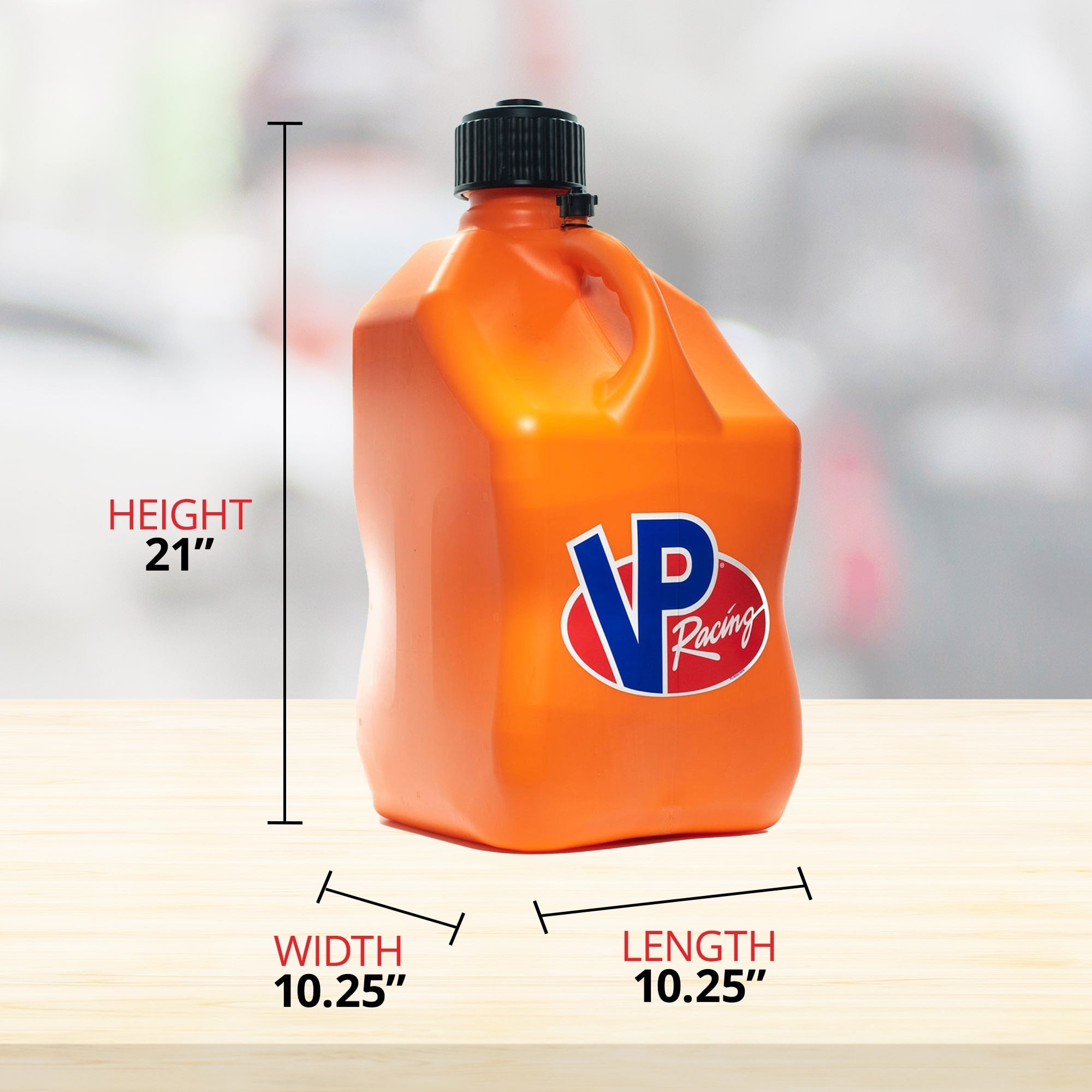 VP Racing 5.5 Gal Motorsport Racing Liquid Fluid Container Utility Jug, Orange