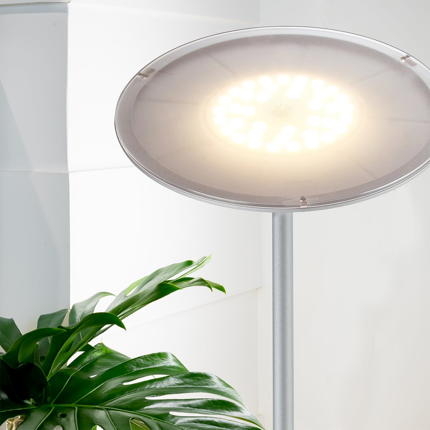 Brightech Sky Flux LED Torchiere Touch Sensor Floor Lamp, Silver (Open Box)